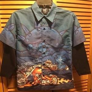 Gear 7 Blue & Black Shirt w/Graphic Designs